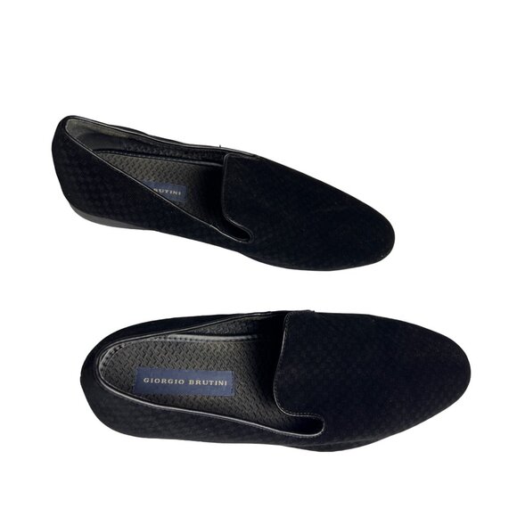 Giorgio Brutini Mens Black Velvet Quilted Loafers Size 13 US Men evening formal - Picture 7 of 9